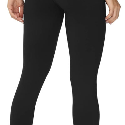 THE GYM PEOPLE Womens' V Cross Waist Yoga Leggings with High Waisted Tummy Control