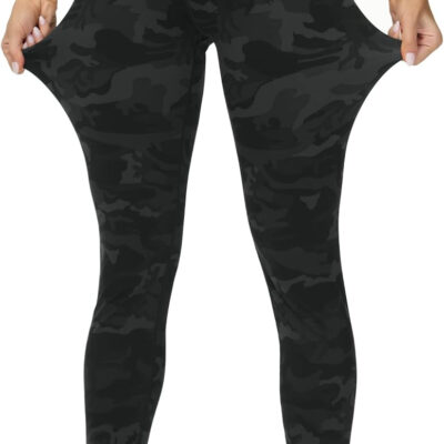 THE GYM PEOPLE Womens' V Cross Waist Yoga Leggings with High Waisted Tummy Control