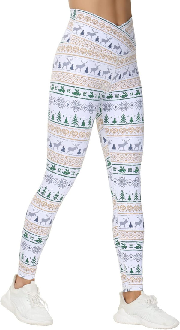 THE GYM PEOPLE Womens' V Cross Waist Yoga Leggings with High Waisted Tummy Control