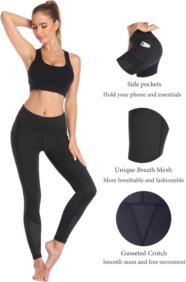 689c444a9e23a0d986e038c968f3066f0458d073bf20b7cc65021.jpg RAYPOSE Womens Workout Leggings for Women with Pockets Plus Size Gym High Waist Capri Yoga Pants Women with Mesh Cut Out