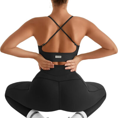 MOOSLOVER Women Workout Leggings with Pockets Compression Runnings Yoga Pants High Waisted Tummy Control Athletic Leggings