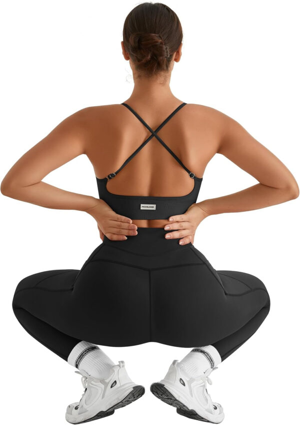 MOOSLOVER Women Workout Leggings with Pockets Compression Runnings Yoga Pants High Waisted Tummy Control Athletic Leggings