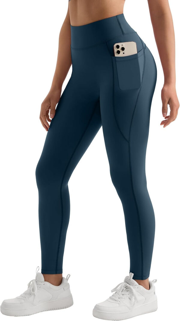 MOOSLOVER Women Workout Leggings with Pockets Compression Runnings Yoga Pants High Waisted Tummy Control Athletic Leggings