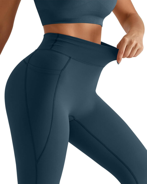 MOOSLOVER Women Workout Leggings with Pockets Compression Runnings Yoga Pants High Waisted Tummy Control Athletic Leggings