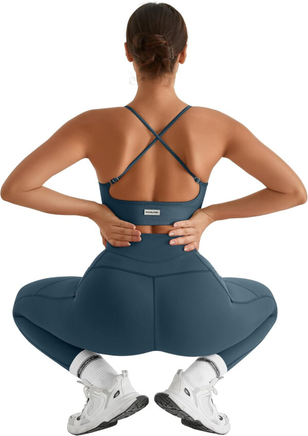 MOOSLOVER Women Workout Leggings with Pockets Compression Runnings Yoga Pants High Waisted Tummy Control Athletic Leggings