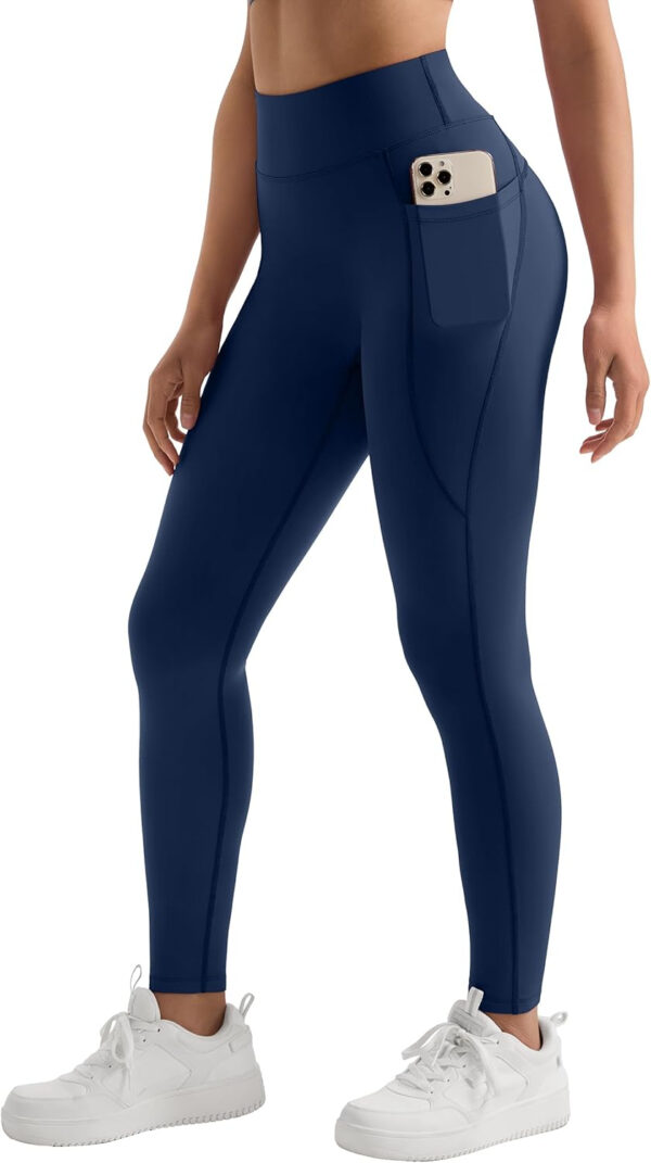 MOOSLOVER Women Workout Leggings with Pockets Compression Runnings Yoga Pants High Waisted Tummy Control Athletic Leggings