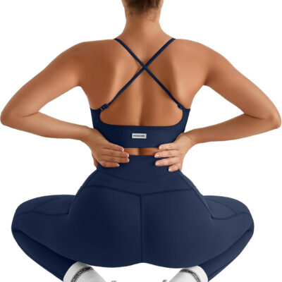 MOOSLOVER Women Workout Leggings with Pockets Compression Runnings Yoga Pants High Waisted Tummy Control Athletic Leggings