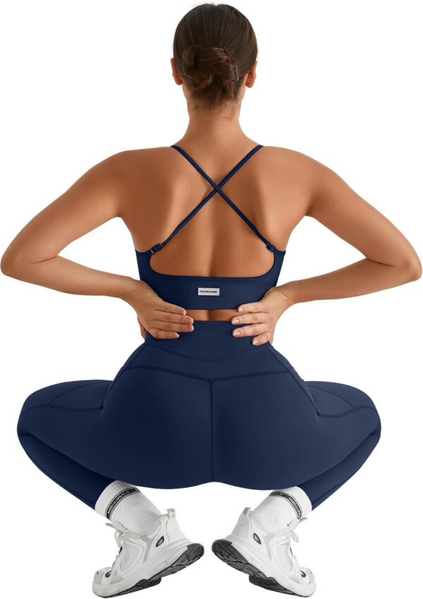 MOOSLOVER Women Workout Leggings with Pockets Compression Runnings Yoga Pants High Waisted Tummy Control Athletic Leggings