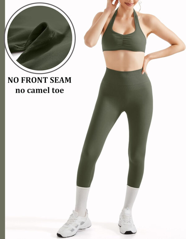 OMKAGI Smile Butt Lifting Workout Leggings for Women High Waisted Seamless Compression Yoga Pants