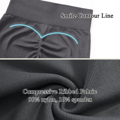 OMKAGI Smile Butt Lifting Workout Leggings for Women High Waisted Seamless Compression Yoga Pants