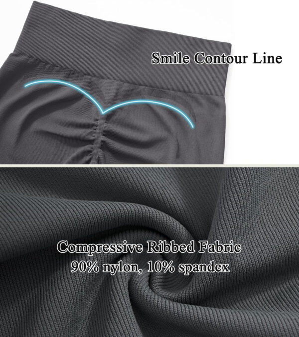 OMKAGI Smile Butt Lifting Workout Leggings for Women High Waisted Seamless Compression Yoga Pants