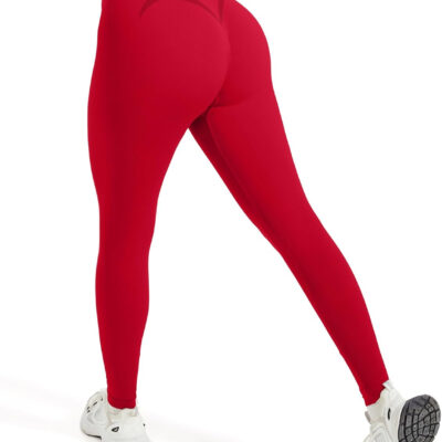 OMKAGI Smile Butt Lifting Workout Leggings for Women High Waisted Seamless Compression Yoga Pants