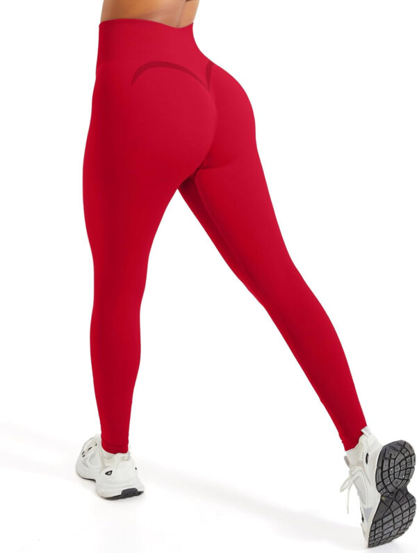 OMKAGI Smile Butt Lifting Workout Leggings for Women High Waisted Seamless Compression Yoga Pants