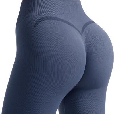 OMKAGI Smile Butt Lifting Workout Leggings for Women High Waisted Seamless Compression Yoga Pants