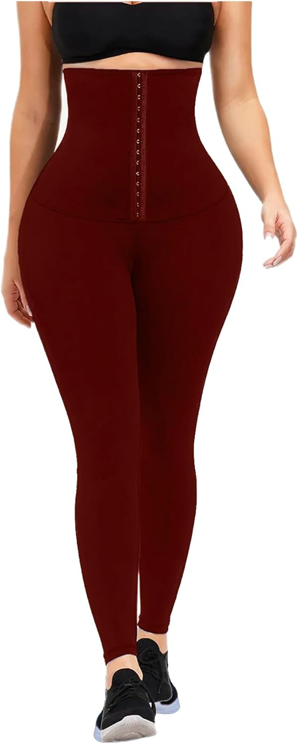 JGS1996 Plus Size Shapewear Tummy Control Leggings for Women High Waisted Compression Corset Waist Trainer Pants Body Shaper