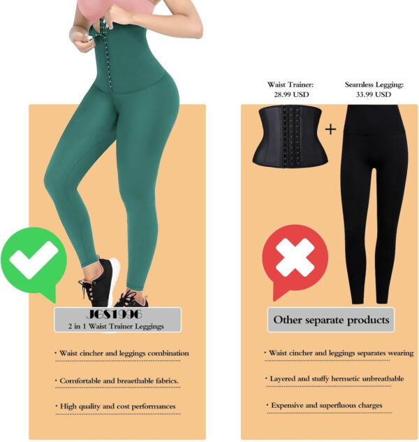 JGS1996 Plus Size Shapewear Tummy Control Leggings for Women High Waisted Compression Corset Waist Trainer Pants Body Shaper