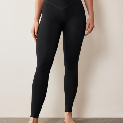 AVGO Workout Leggings for Women Tummy Control 25" - V Shaped Butt Lifting Gym Yoga Pants High Waisted & No Front Seam