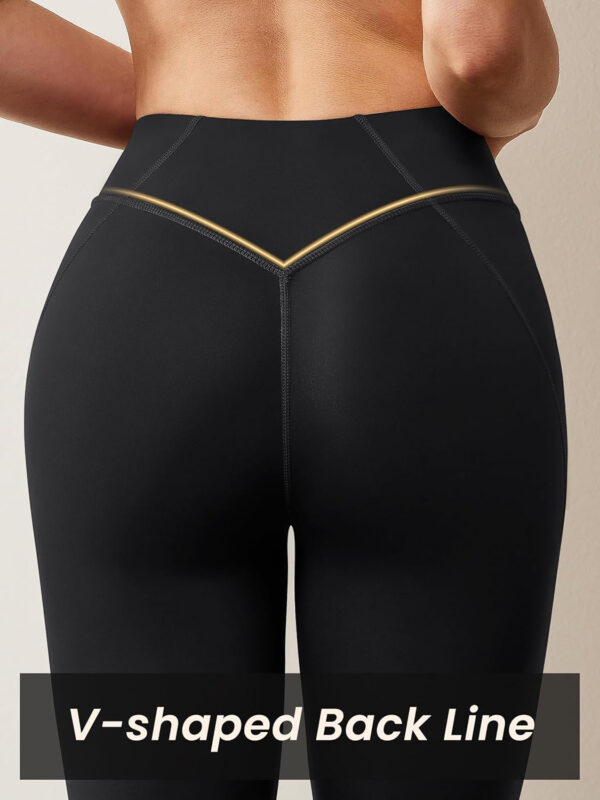 AVGO Workout Leggings for Women Tummy Control 25" - V Shaped Butt Lifting Gym Yoga Pants High Waisted & No Front Seam