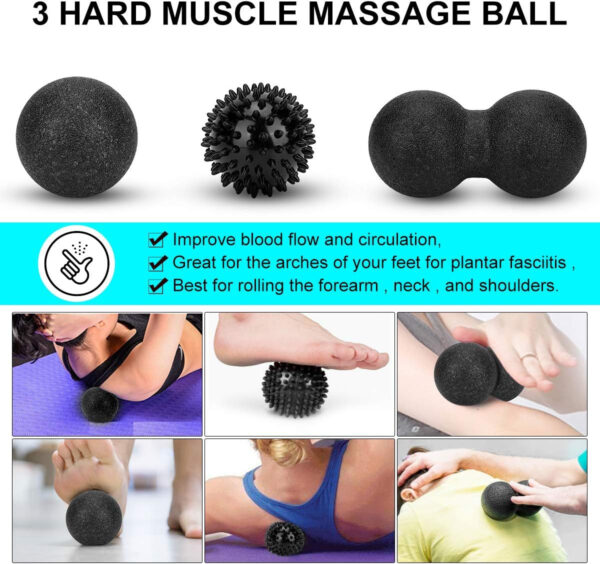 689c4d745ee75a7d2a40727a951d59eb0221ef016dc10d6fd3894.jpg Foam Roller Set - High Density Back Roller, Muscle Roller Stick,2 Foot Fasciitis Ball, Stretching Strap, Massager Ball for Whole Body Physical Therapy & Exercise, Yoga, Back Pain, Leg, Deep Tissue