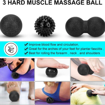 689c4d809e1fd4a9f7fa8e96e9655864db6ca02bef86605b9ec86.jpg Foam Roller Set - High Density Back Roller, Muscle Roller Stick,2 Foot Fasciitis Ball, Stretching Strap, Massager Ball for Whole Body Physical Therapy & Exercise, Yoga, Back Pain, Leg, Deep Tissue