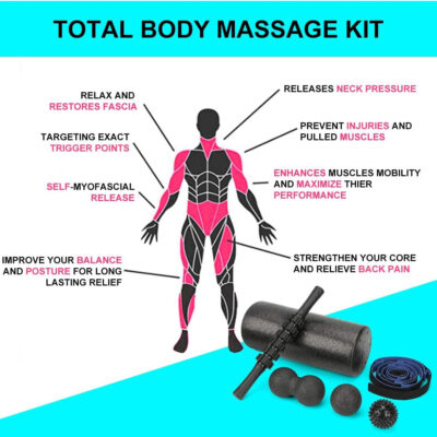 689c4d83aac12c387a074fce0451e0a9140d2f7bf54c18dab11fb.jpg Foam Roller Set - High Density Back Roller, Muscle Roller Stick,2 Foot Fasciitis Ball, Stretching Strap, Massager Ball for Whole Body Physical Therapy & Exercise, Yoga, Back Pain, Leg, Deep Tissue