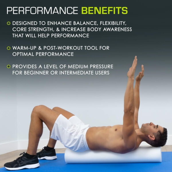ProsourceFit Flex Foam Rollers for Muscle Massage, Physical Therapy, Core & Balance Exercises Stabilization