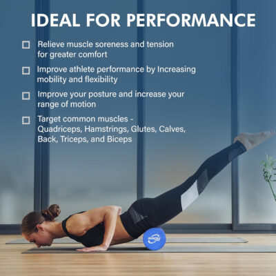 Invincible Fitness EPP Foam Roller for Deep Tissue Massage – Enhance Recovery, Relieve Pain, and Boost Mobility for a Stronger, Healthier You (Black)