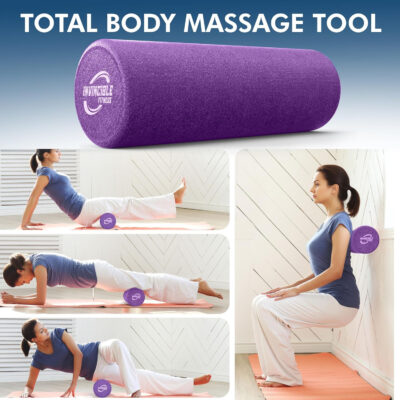 Invincible Fitness EPP Foam Roller for Deep Tissue Massage – Enhance Recovery, Relieve Pain, and Boost Mobility for a Stronger, Healthier You (Black)