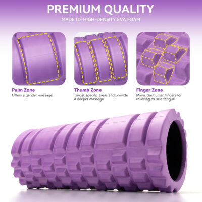 689c4f7feb2830fa21fa21692420308a58e6d29586d7d62e3dda7.jpg Foam Roller for Deep Tissue Massager, 13" High Density Exercise Patented Roller for Muscle Massage and Myofascial Trigger Point Release Back Roller for Fitness, Yoga and Pilates (Black)