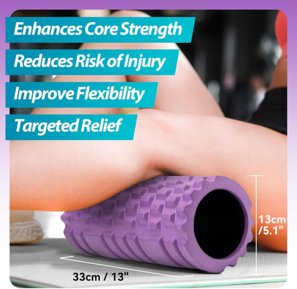 689c4f81e98992ce9e51c9a2a7a5ff9c291c703f6df45e0ad836d.jpg Foam Roller for Deep Tissue Massager, 13" High Density Exercise Patented Roller for Muscle Massage and Myofascial Trigger Point Release Back Roller for Fitness, Yoga and Pilates (Black)