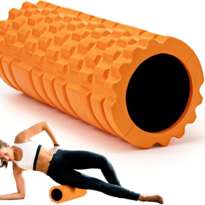 689c4f8aed0af8ad3c3965bf36d4104f19fb681dace3642315d60.jpg Foam Roller for Deep Tissue Massager, 13" High Density Exercise Patented Roller for Muscle Massage and Myofascial Trigger Point Release Back Roller for Fitness, Yoga and Pilates (Black)