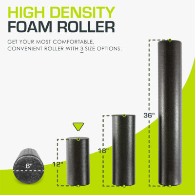 689c502e633ed3139a679bc846d3e01507d60ed11a4c6f44bea8c.jpg ProsourceFit High Density Foam Rollers 12 - inches long, Firm Full Body Athletic Massage Tool for Back Stretching, Yoga, Pilates, Post Workout Muscle Recuperation, Black