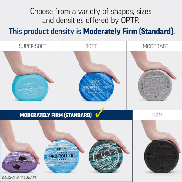 OPTP PRO-ROLLER Standard Density Foam Roller - Durable Roller for Back Massage, Deep Tissue Foam Roller Exercises, Stretching, Fitness, Yoga and Pilates - 36 Inches by 6 Inches, Blue