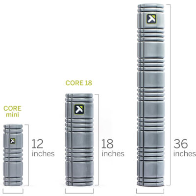 TriggerPoint CORE Foam Massage Roller with Softer Compression for Exercise, Deep Tissue and Muscle Recovery - Relieves Muscle Pain & Tightness, Improves Mobility & Circulation (12'', 18'', 36'')