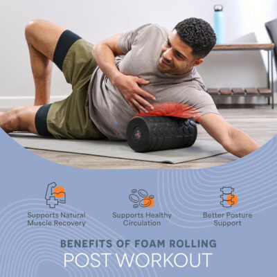 Lifepro 4-Speed Vibrating Massage Ball - Peanut Massager and Vibrating Foam Roller for Fitness, Mobility, and Relaxation - Compact and Portable Design