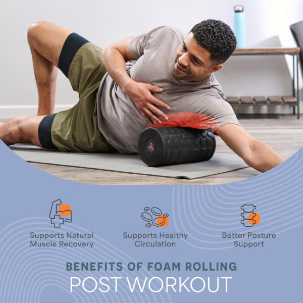 Lifepro 4-Speed Vibrating Massage Ball - Peanut Massager and Vibrating Foam Roller for Fitness, Mobility, and Relaxation - Compact and Portable Design