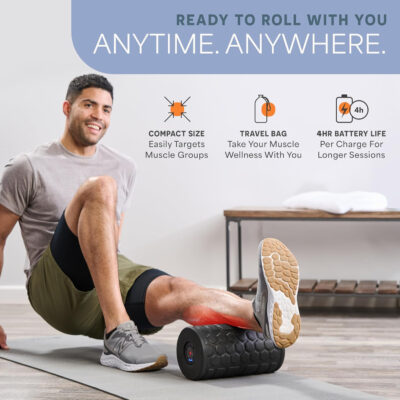 Lifepro 4-Speed Vibrating Massage Ball - Peanut Massager and Vibrating Foam Roller for Fitness, Mobility, and Relaxation - Compact and Portable Design