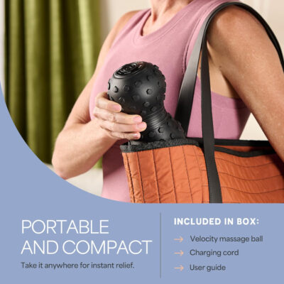 Lifepro 4-Speed Vibrating Massage Ball - Peanut Massager and Vibrating Foam Roller for Fitness, Mobility, and Relaxation - Compact and Portable Design