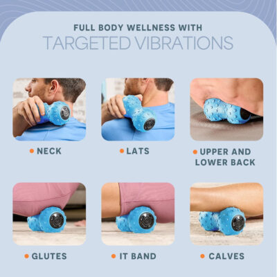 Lifepro 4-Speed Vibrating Massage Ball - Peanut Massager and Vibrating Foam Roller for Fitness, Mobility, and Relaxation - Compact and Portable Design