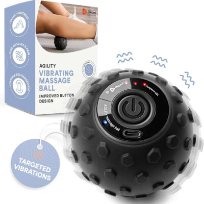 Lifepro 4-Speed Vibrating Massage Ball - Peanut Massager and Vibrating Foam Roller for Fitness, Mobility, and Relaxation - Compact and Portable Design