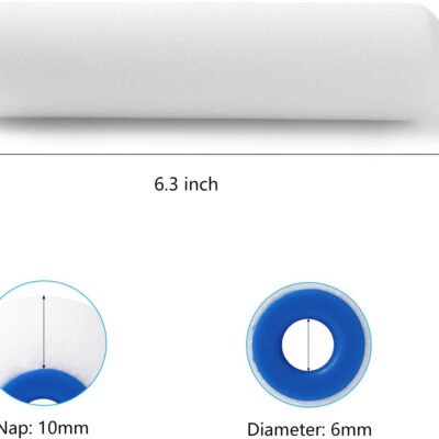 689c521ae79cb90c4d06220c73b028fd108838af3bd56edcd1d10.jpg Mister Rui 10 Pack 4 Inch High Density Foam Paint Roller Covers - Small Mini Rollers for Painting Walls, Cabinets, Cupboards, Doors