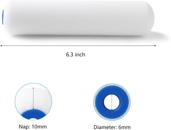 689c521ae79cb90c4d06220c73b028fd108838af3bd56edcd1d10.jpg Mister Rui 10 Pack 4 Inch High Density Foam Paint Roller Covers - Small Mini Rollers for Painting Walls, Cabinets, Cupboards, Doors