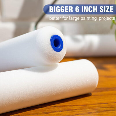 689c5233145dada537b1dcc57e9420beea21463e9637caaa1b35b.jpg Mister Rui 10 Pack 4 Inch High Density Foam Paint Roller Covers - Small Mini Rollers for Painting Walls, Cabinets, Cupboards, Doors