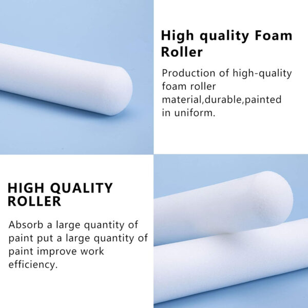 689c52387bfc9f81f711f1e36b4c9c663e116ca62e86bc4451857.jpg Mister Rui 10 Pack 4 Inch High Density Foam Paint Roller Covers - Small Mini Rollers for Painting Walls, Cabinets, Cupboards, Doors