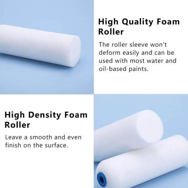 689c5253145352edf1f658ff45632d7c003112f61e4f310fe66dc.jpg Mister Rui 10 Pack 4 Inch High Density Foam Paint Roller Covers - Small Mini Rollers for Painting Walls, Cabinets, Cupboards, Doors