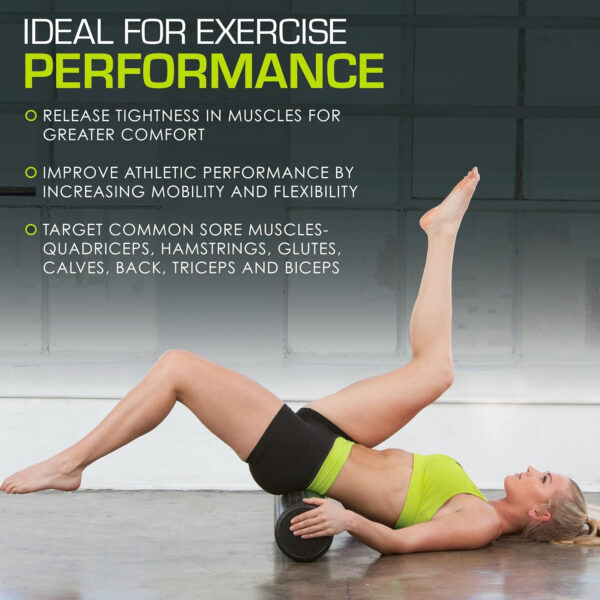 ProsourceFit High Density Foam Rollers 36 - inches long, Firm Full Body Athletic Massage Tool for Back Stretching, Yoga, Pilates, Post Workout Muscle Recuperation, Black