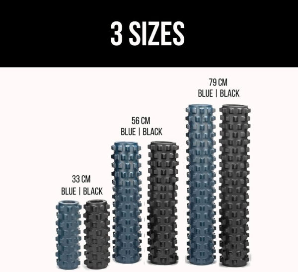 RumbleRoller - Extra Firm Textured Muscle Foam Roller Manipulates Soft Tissue Like A Massage Therapist (Black, Compact)