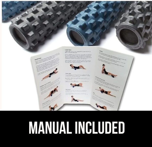 RumbleRoller - Extra Firm Textured Muscle Foam Roller Manipulates Soft Tissue Like A Massage Therapist (Black, Compact)