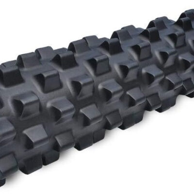 RumbleRoller - Extra Firm Textured Muscle Foam Roller Manipulates Soft Tissue Like A Massage Therapist (Black, Compact)