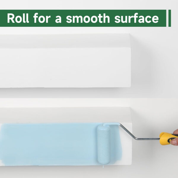 VOOMEY Mini Paint Roller Covers，High Density Foam Paint Roller，4 Inch Foam Roller Paint, 24 Pack,Fits All Flat Surfaces, Including Kitchen Cabinets, Doors, Tables, Etc.